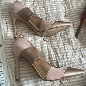 Pink and rose gold heels